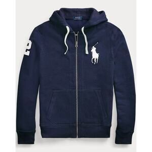 Ralph Lauren Big Pony Fleece Hoodie In Cotton Blend - 2x Big Navy